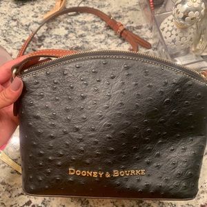 Black leather cross body Dooney & Bourke
